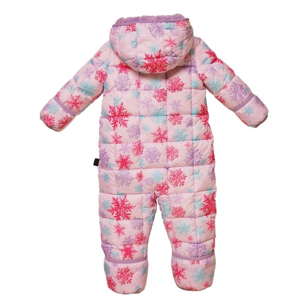 Spyder Hooded Bunting Snowsuit Infant Girl’s Size 3-6 Months Pink Snowflake